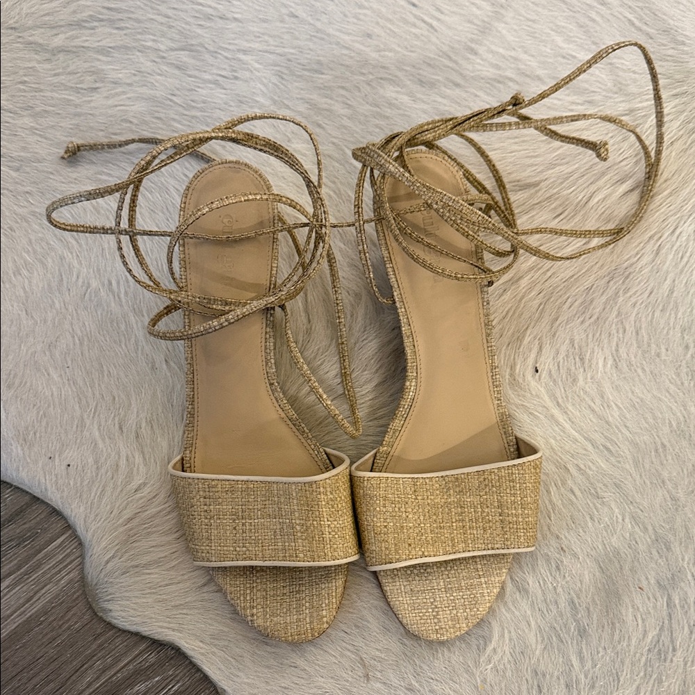 Cult Gaia Rattan Strappy Summer Sandals